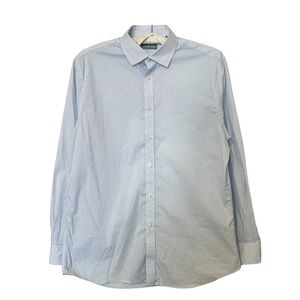 Michael Kors Slim Fit Blue Printed Button Up Collared Dress Shirt - Sz L /16 1/2